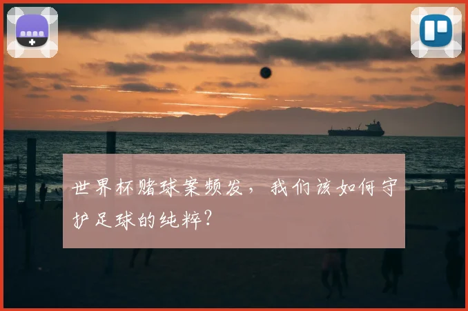 世界杯赌球案频发，我们该如何守护足球的纯粹？